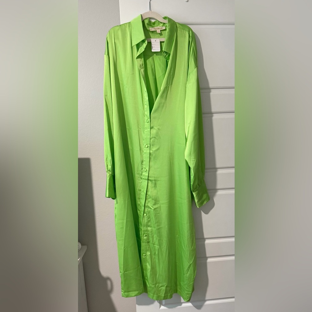 Women's Lime Green Shirt Dress
